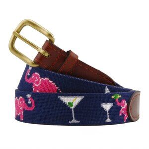 Smathers and Branson Elephant and Martinis needlepoint belt size 38